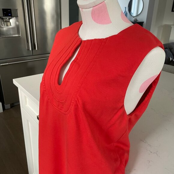 Diane von Furstenberg Designer Slvless Viscose Polyamide Dress Orange Sz 12 - Picture 3 of 13